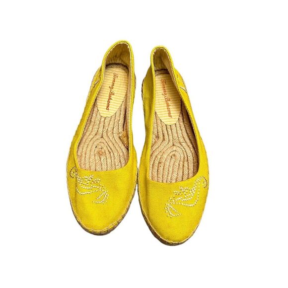Tommy Bahama Espadrilles Yellow Closed Toe Slid On Flats Size 8 Preppy Women’s - Picture 9 of 9